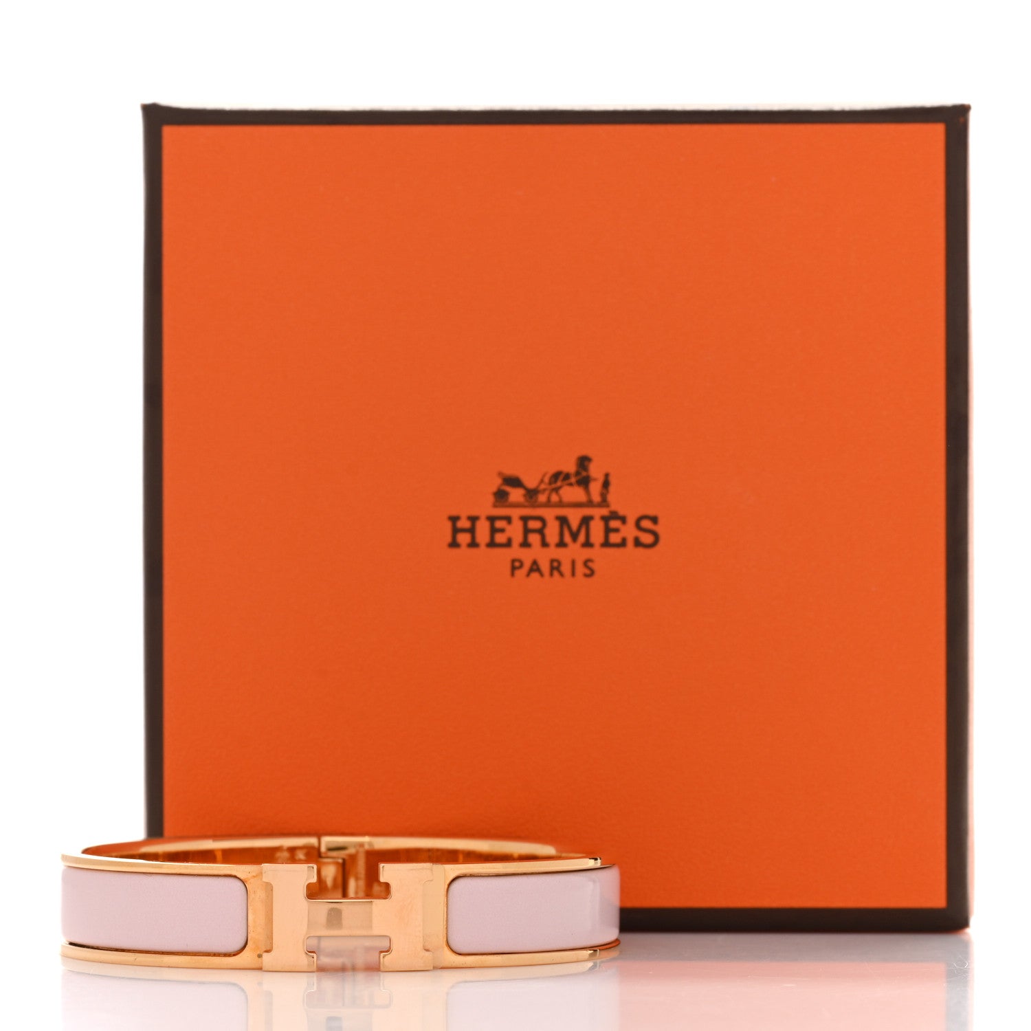 Hermes Enamel Narrow Clic Clac H Bracelet GM Rose Candeur 5 of 5