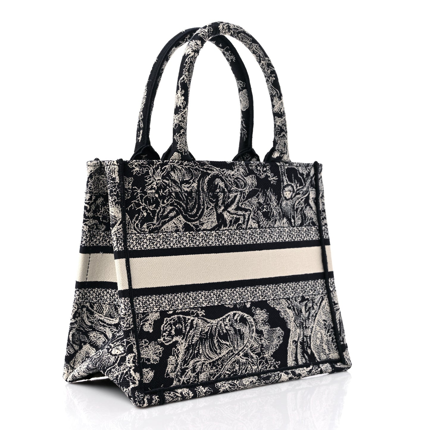Canvas Embroidered Small Dioriviera Toile De Jouy Book Tote Blue