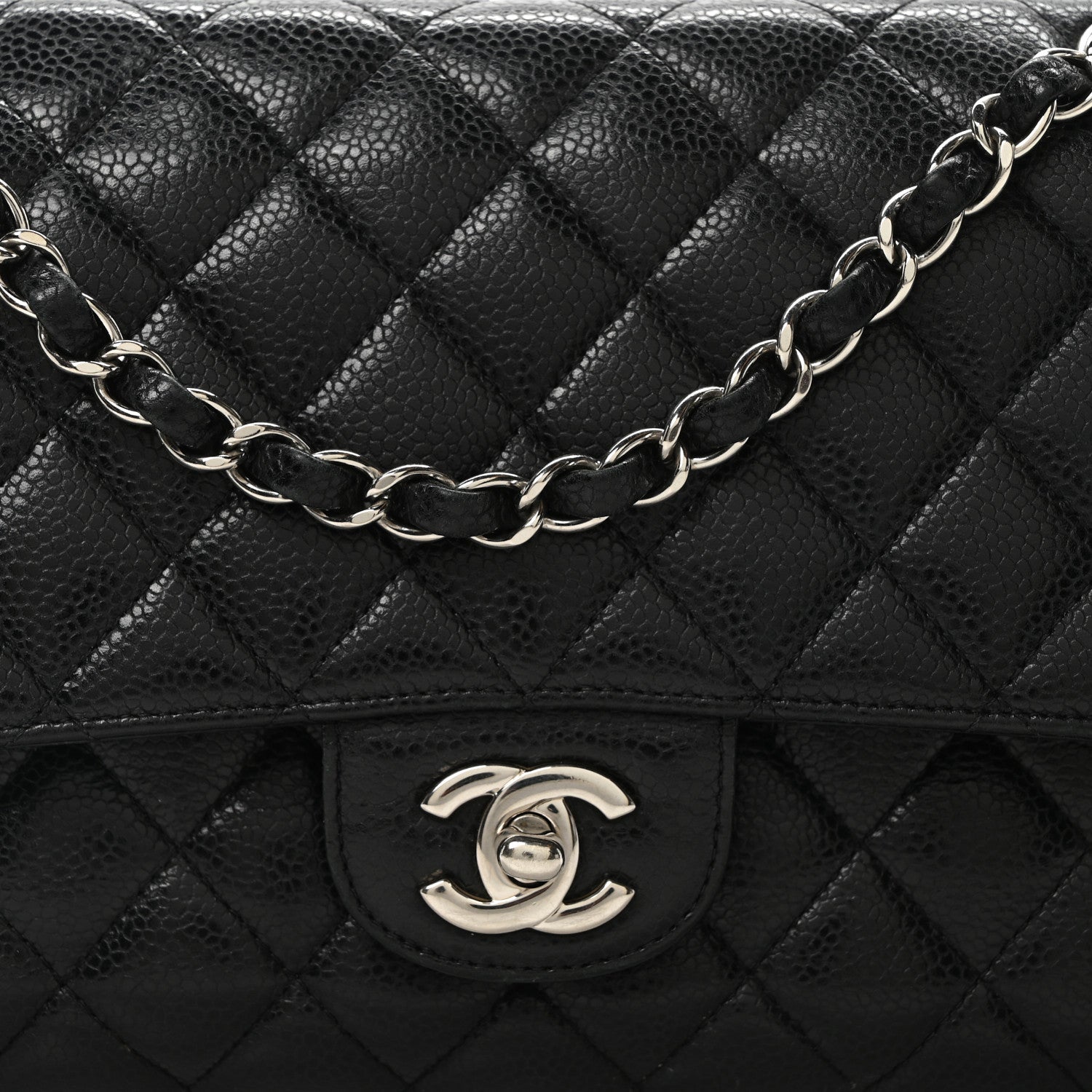 Chanel Caviar Quilted Medium Double Flap Black 8 of 10