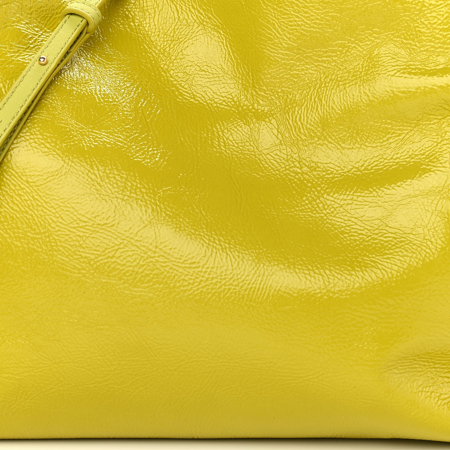 Loewe Crackle Patent Calfskin Small Flamenco Knot Bag Yellow 9 of 12