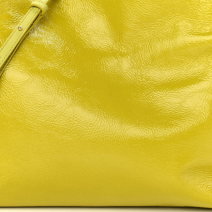 Loewe Crackle Patent Calfskin Small Flamenco Knot Bag Yellow 9 of 12