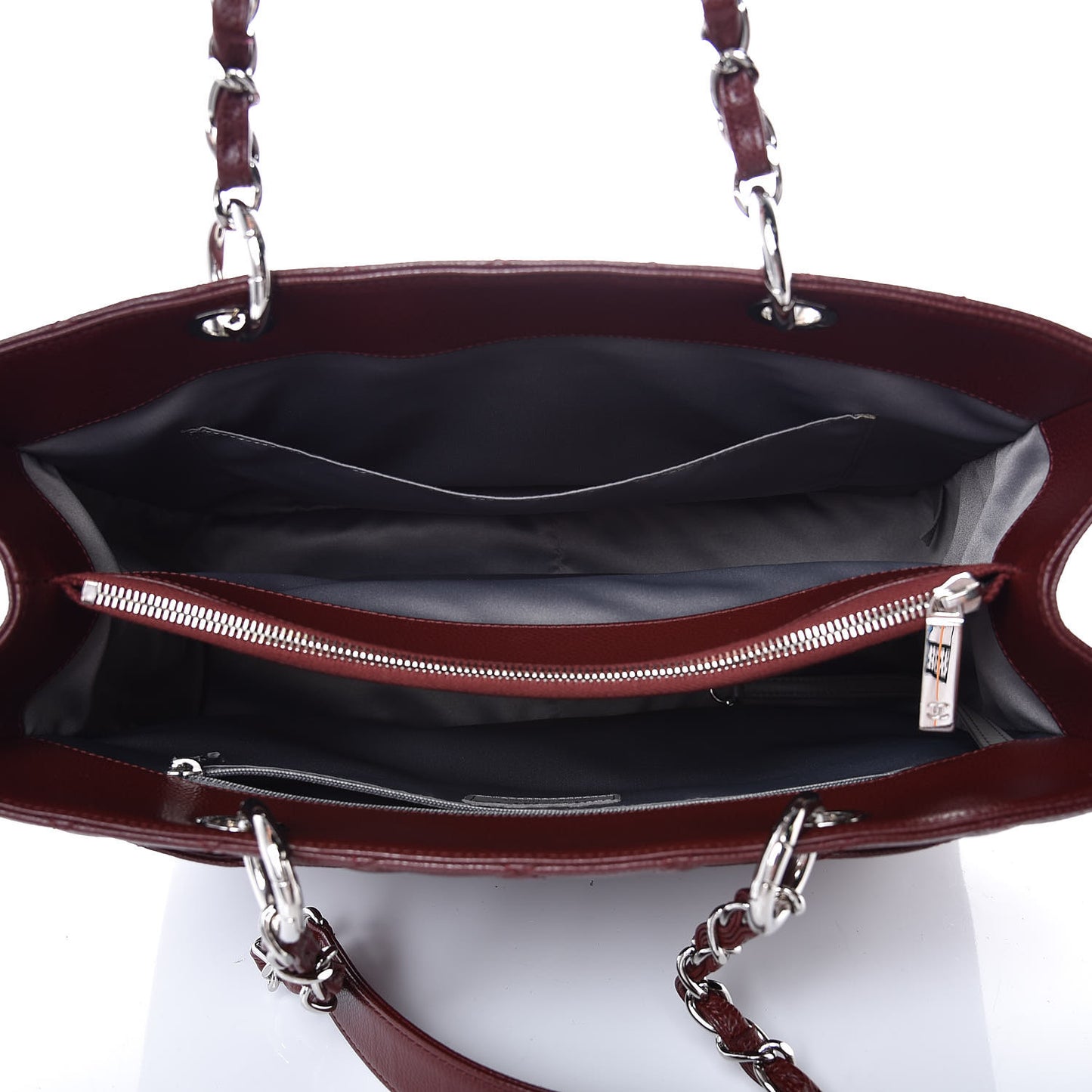Caviar Quilted Grand Shopping Tote GST Dark Burgundy