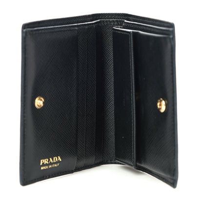 Prada Saffiano Lipstick Print Bi-Fold Wallet Black 5 of 9