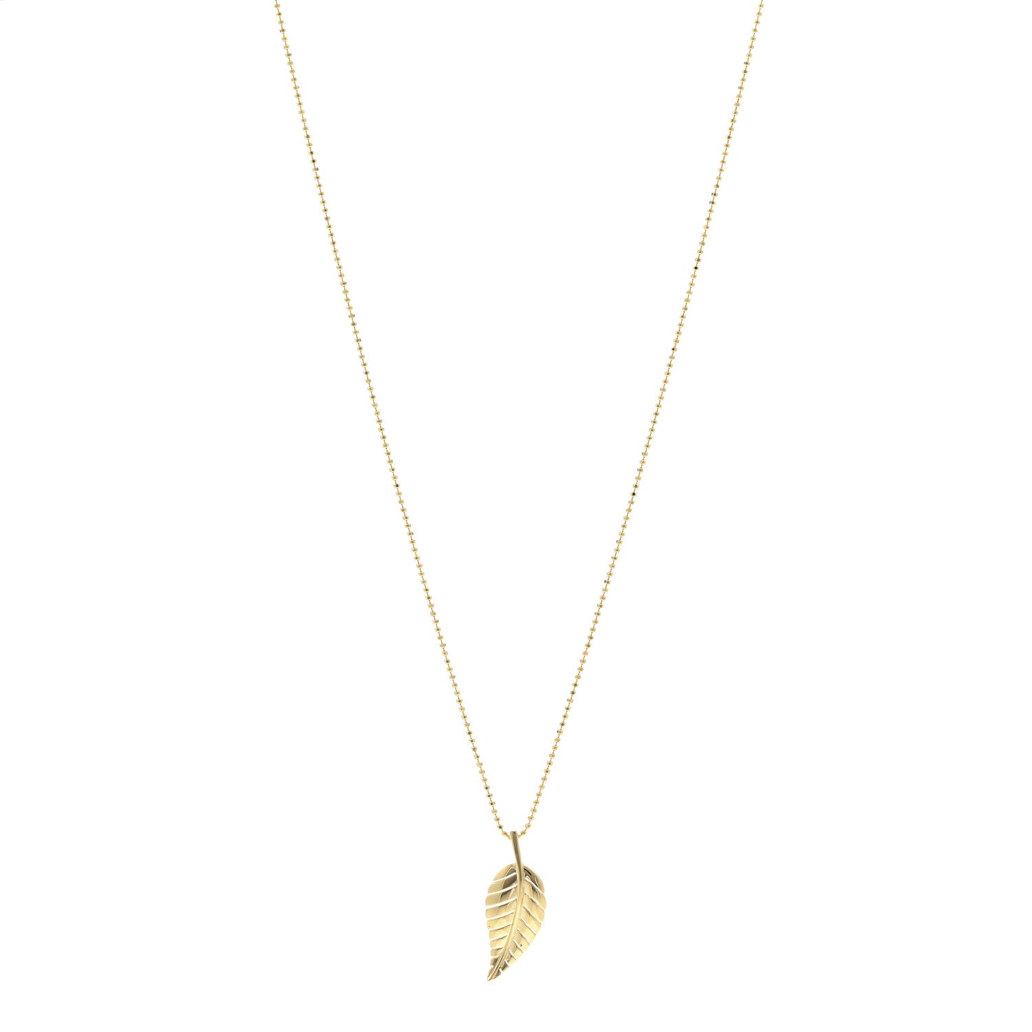 Jennifer Meyer 18K Yellow Gold Small Leaf Necklace 1 of 4