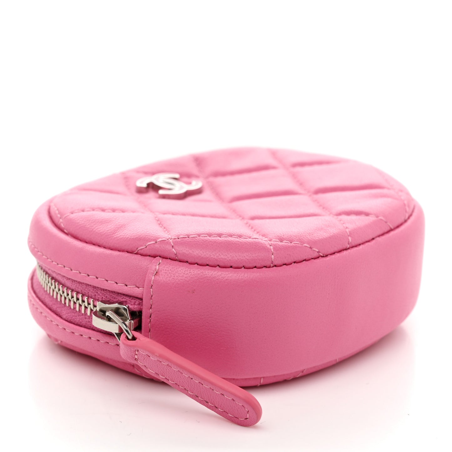 Lambskin Quilted Zip Around Classic Coin Purse Pink