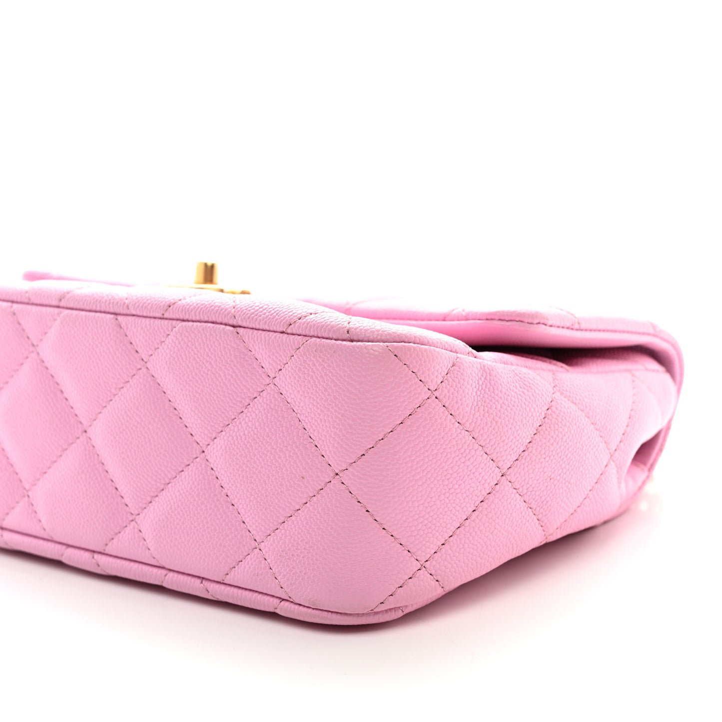 Caviar Quilted Sweetheart Flap Pink