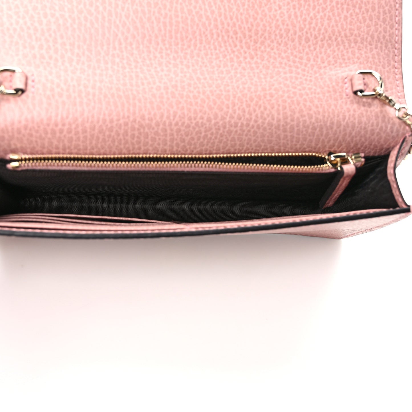 Dollar Calfskin Medium Betty Chain Wallet Soft Pink