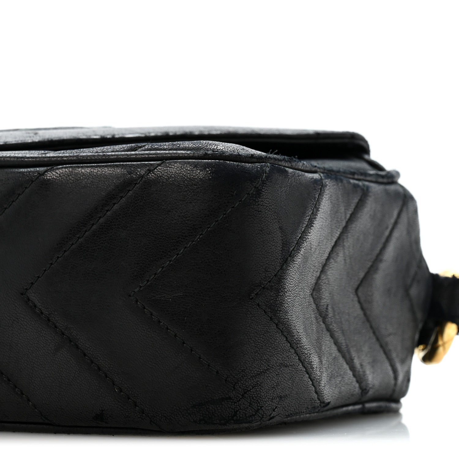 Chanel Lambskin Chevron Quilted Tassel Camera Case Black 11 of 14