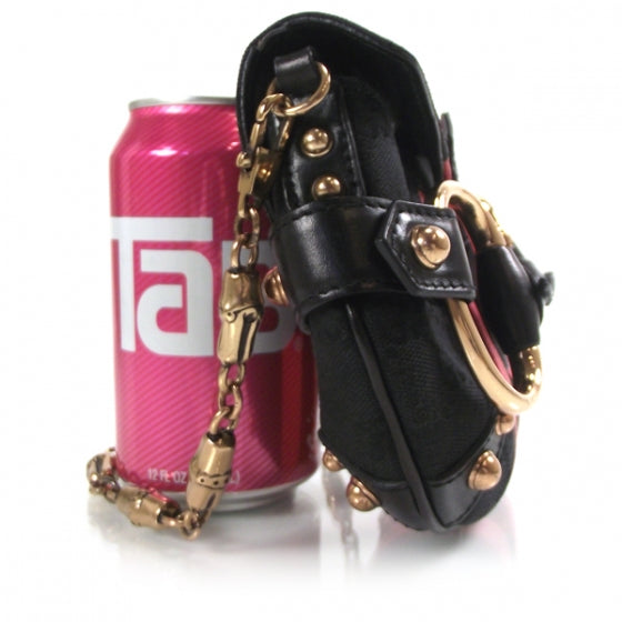 Monogram Horsebit Flap Evening Bag Black/Pink
