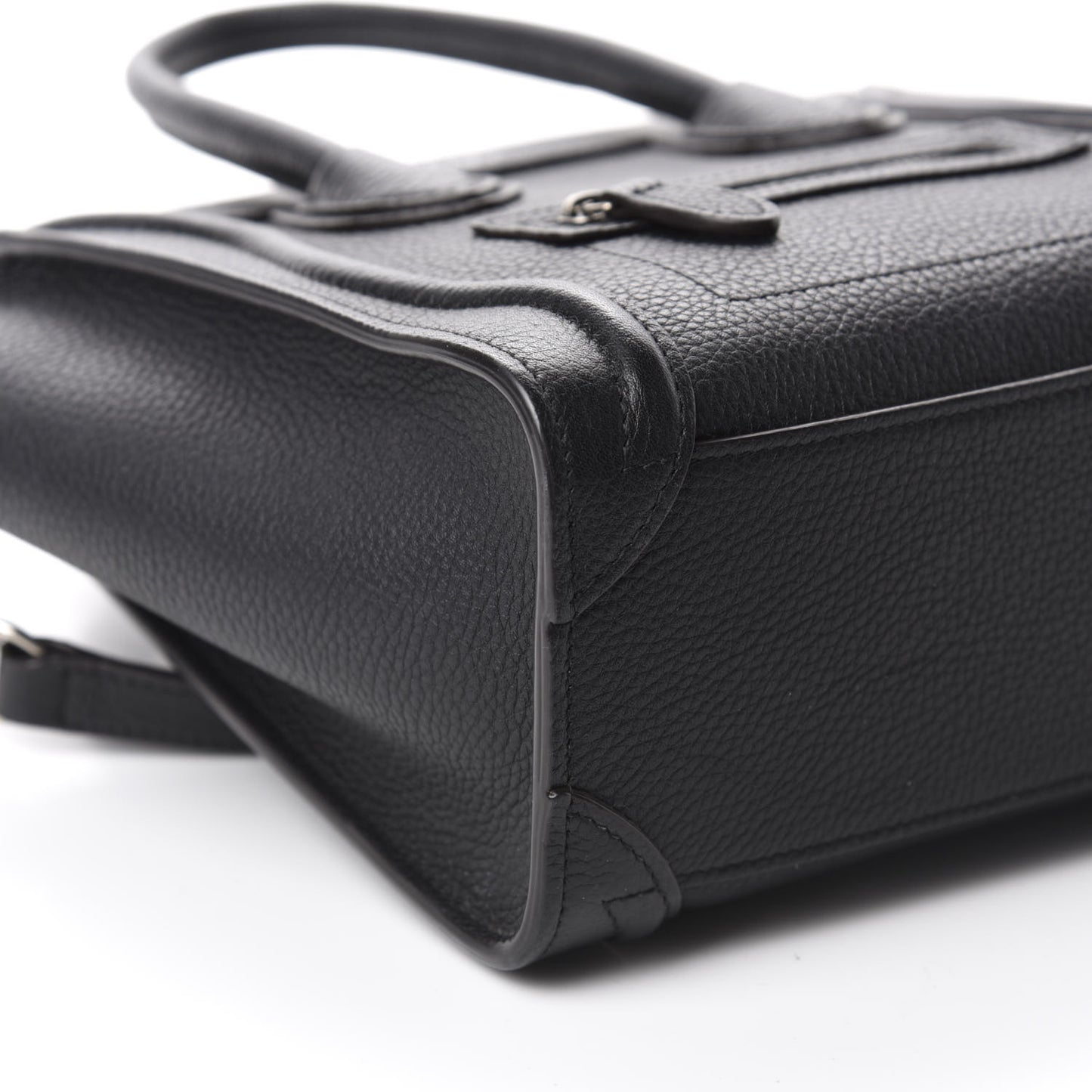 Drummed Calfskin Nano Luggage Black
