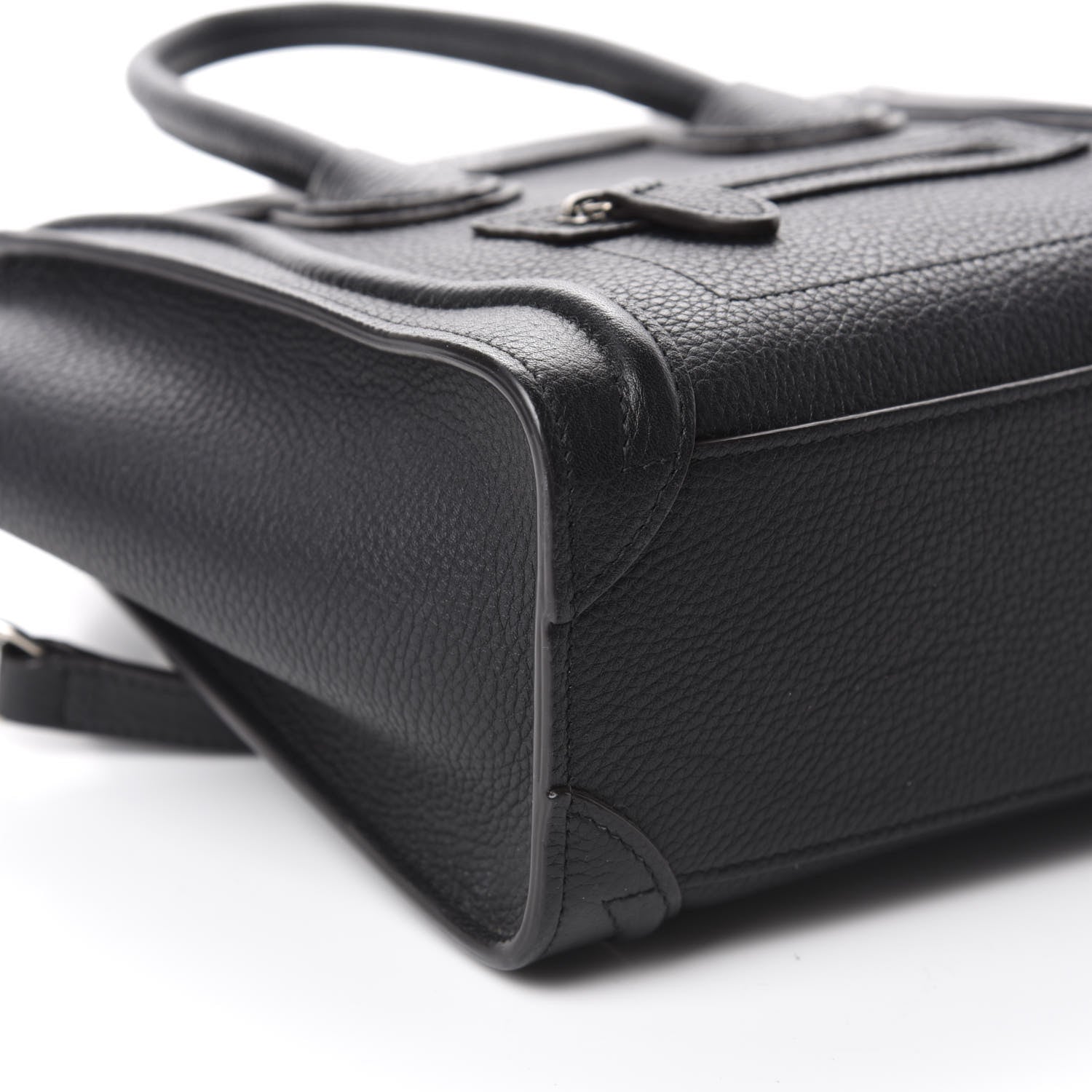 Celine Drummed Calfskin Nano Luggage Black 7 of 10