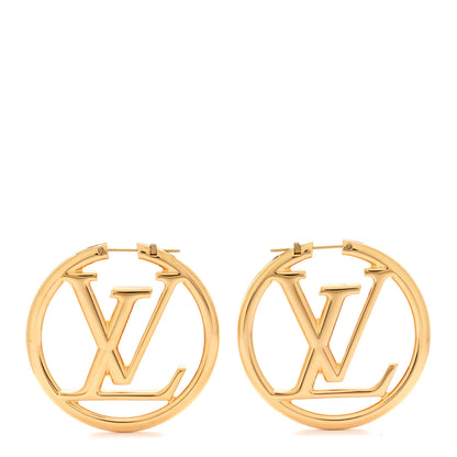 Louis Vuitton Metal Louise Hoop Earrings Gold 1 of 5
