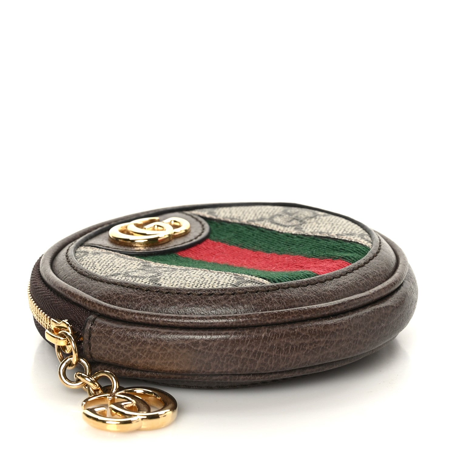 Gucci GG Supreme Monogram Web Ophidia Round Coin Purse Beige New Acero 4 of 7