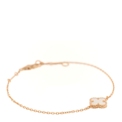 Van Cleef & Arpels 18K Yellow Gold Mother of Pearl Sweet Alhambra Bracelet 1 of 4