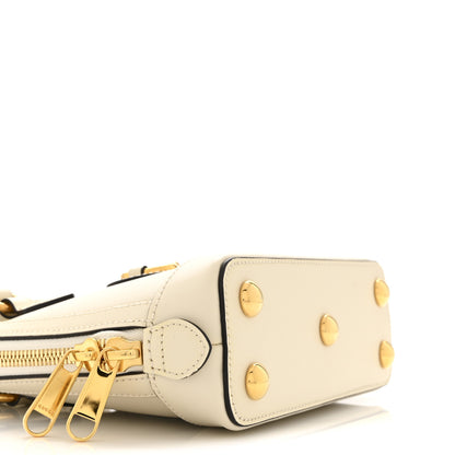 Gucci Boarded Plutone Calfskin Mini Horsebit 1955 Top Handle Bag Mystic White 10 of 11