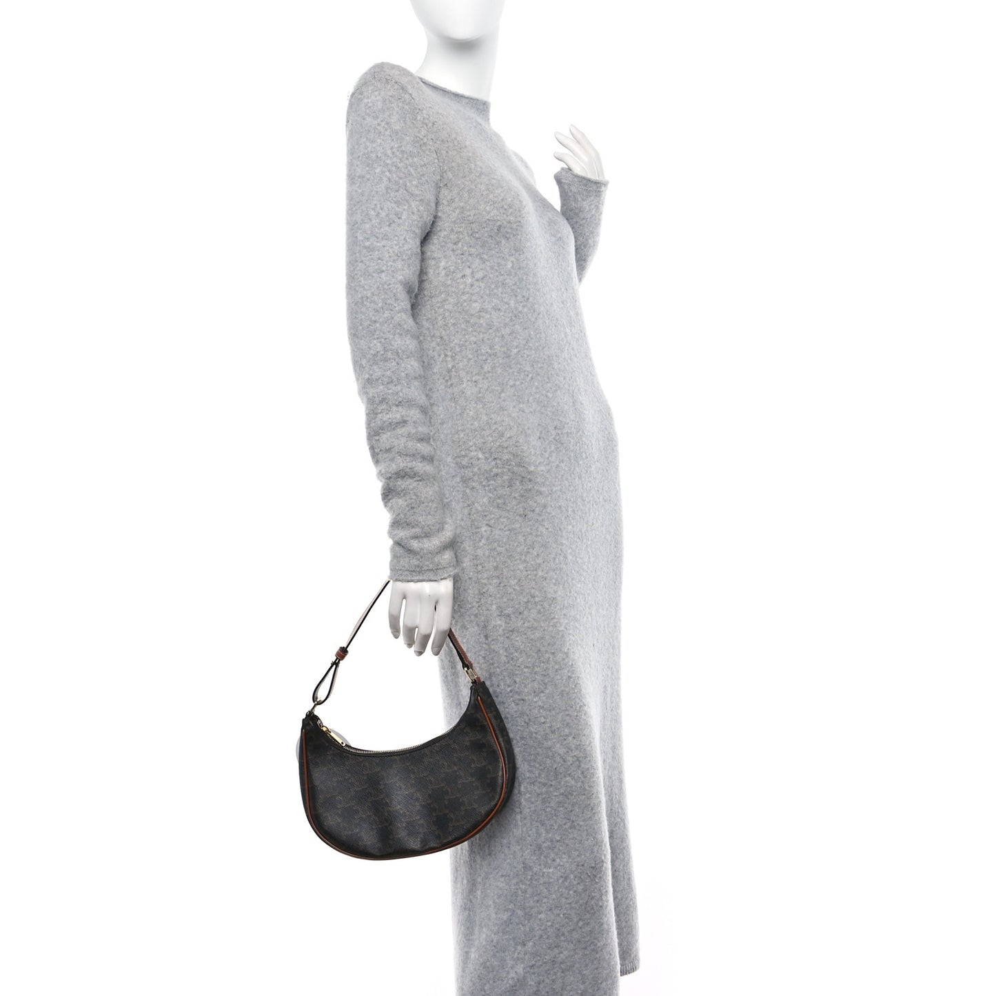 Triomphe Canvas Calfskin Ava Shoulder Bag Tan