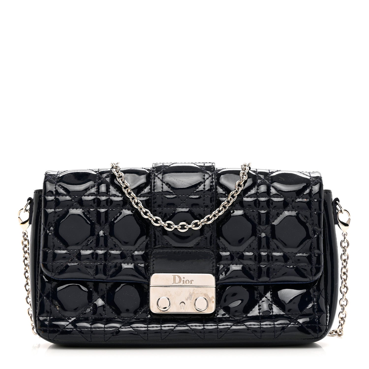 Christian Dior Patent Cannage Miss Dior Promenade Pouch Blue 1 of 5