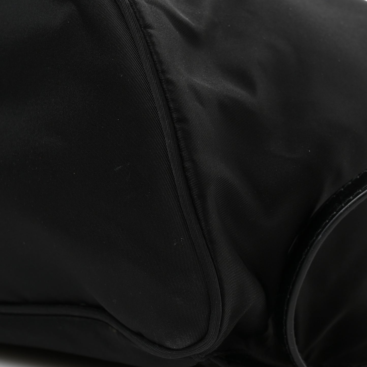 Nylon Vela Saffiano Small Cinch Backpack Black
