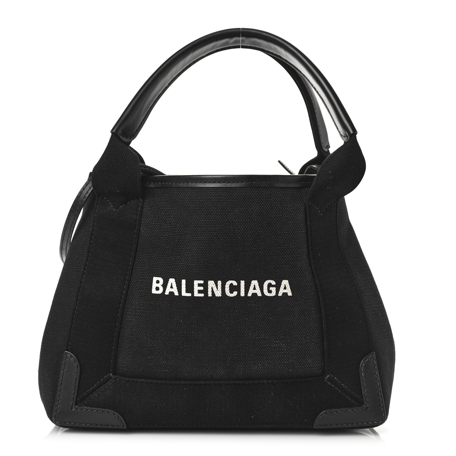 Balenciaga Cotton Canvas Calfskin Navy Cabas XS Black 3 of 10