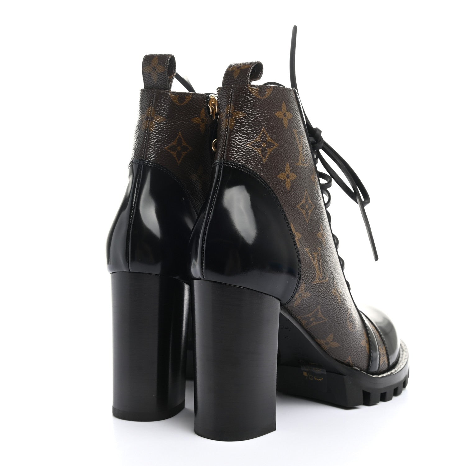 Louis Vuitton Patent Calfskin Monogram Star Trail Ankle Boots 41 Black 4 of 8