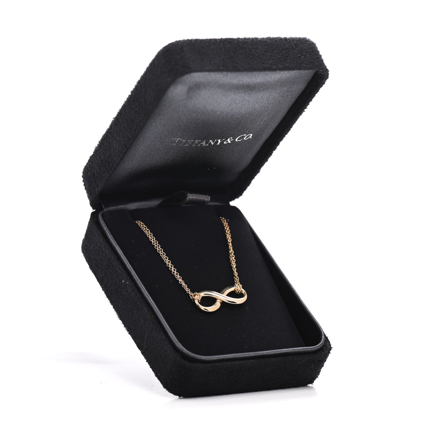 Tiffany 18K Yellow Gold Infinity Double Chain Pendant Necklace 6 of 6