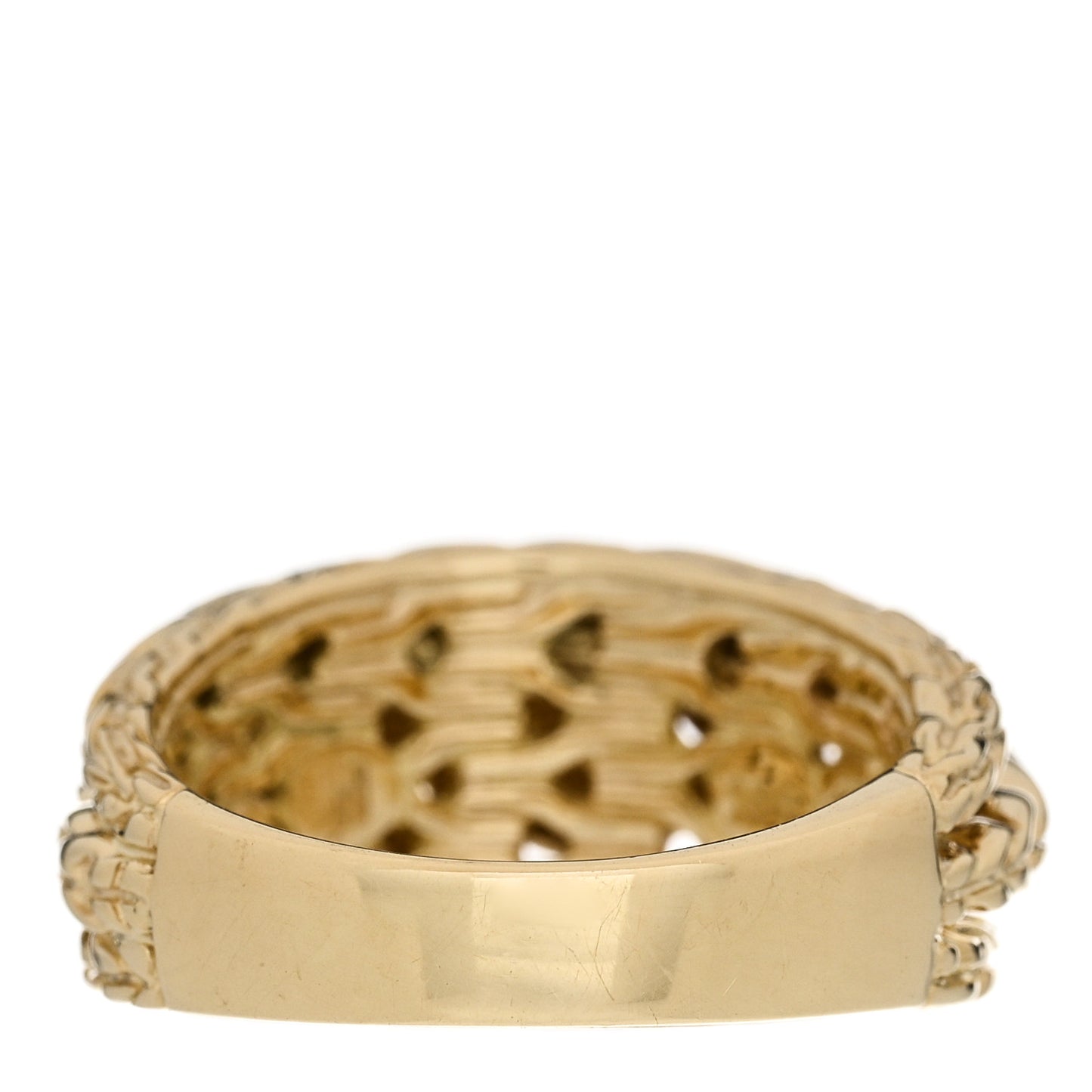 18K Yellow Gold Classic Chain Dome Ring 52 6