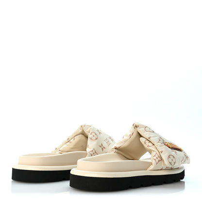 Louis Vuitton Nylon Monogram LV Pool Pillow Flat Comfort Mule 41 Dune Beige 5 of 10