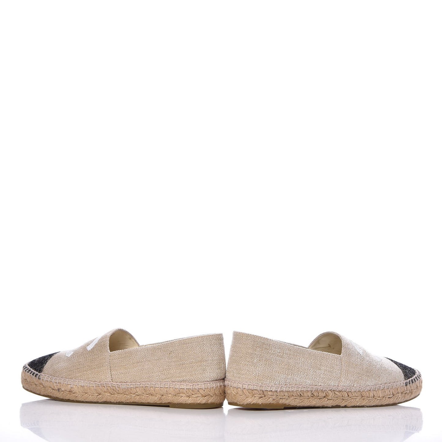 Toile Sequin CC Espadrilles 41 Beige Black