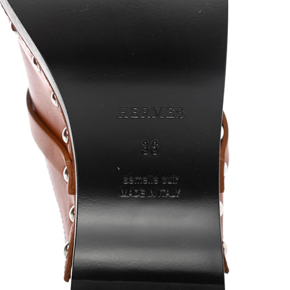 Hermes Heritage Calfskin Carlotta Mules 36 Naturel 6 of 8