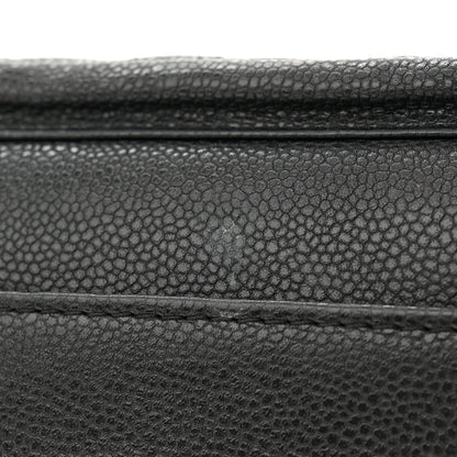 Chanel Caviar Quilted CC Accordion Shopping Bag Black 11 of 15