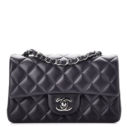 Chanel Lambskin Quilted Mini Rectangular Flap Dark Navy Blue 1 of 7