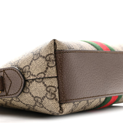 Gucci GG Supreme Monogram Textured Dollar Calfskin Web Small Ophidia Dome Shoulder Bag Beige Ebony New Acero Brown 9 of 12