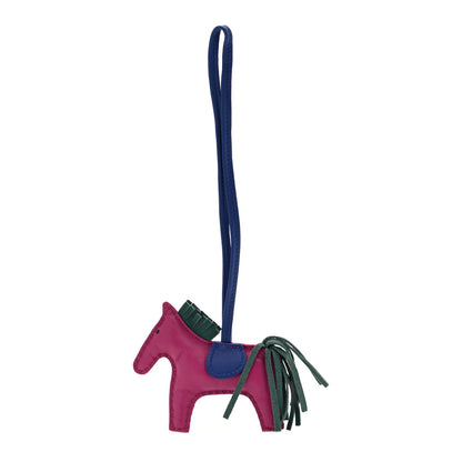 Hermes Milo Lambskin Grigri Rodeo Horse Bag Charm PM Rose Pourpre Malachite Bleu Electrique 1 of 4