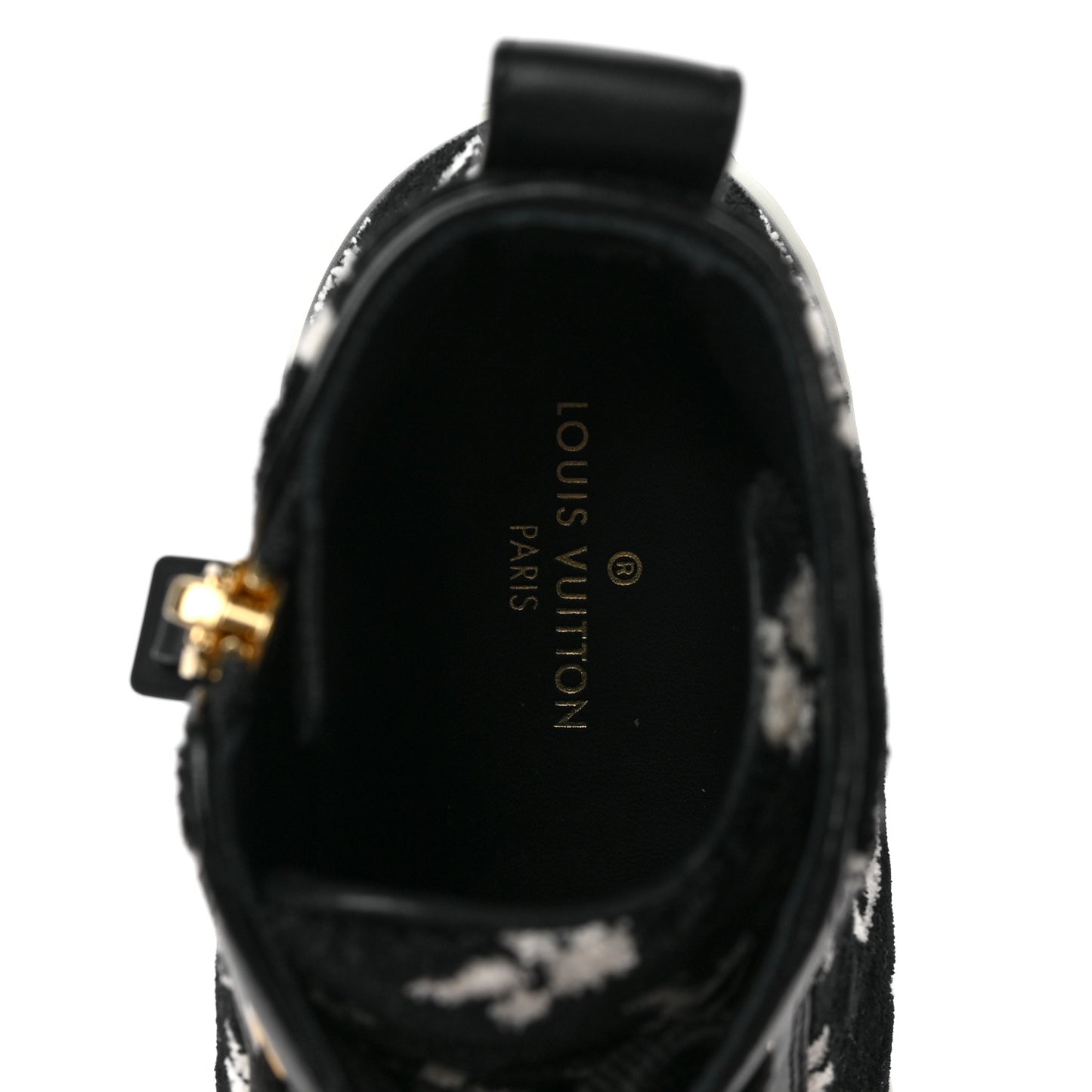 Velvet Monogram Stellar Sneakers 38.5 Black White