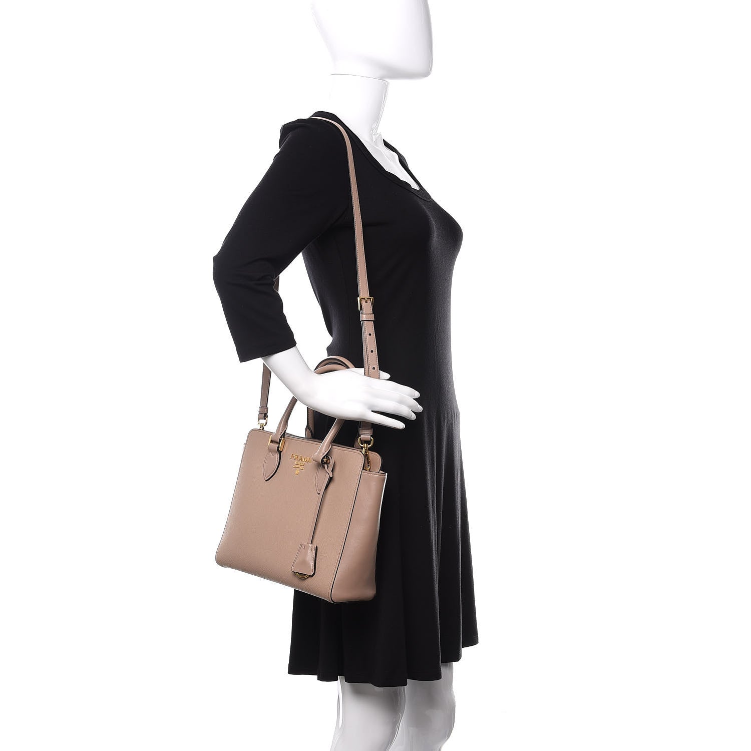 Prada Saffiano Soft Calfskin Small Zippered Tote Cipria 2 of 13