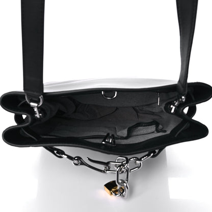 Alexander Wang Suede Calfskin Crocodile Lizard Embossed Attica Chain Satchel Black 4 of 9