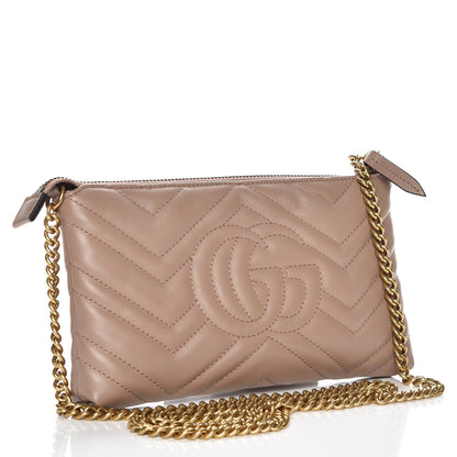Gucci Calfskin Matelasse Mini GG Marmont Chain Bag Porcelain Rose 3 of 8