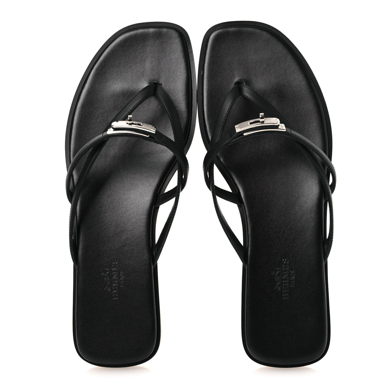 Hermes Calfskin Miss Sandals 39 Black 2 of 11