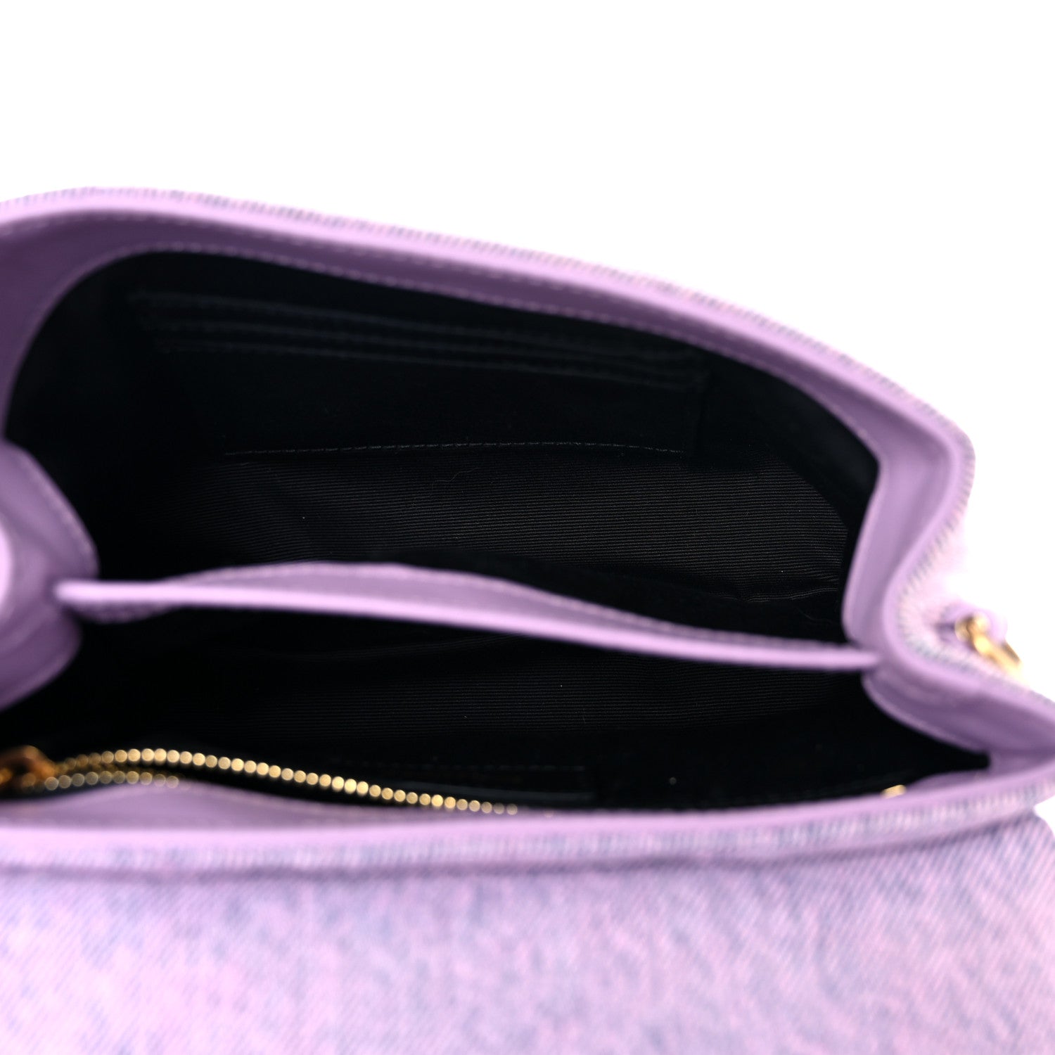 Saint Laurent Denim Y Quilted Monogram Toy Loulou Crossbody Bag Bleached Lilac 5 of 13