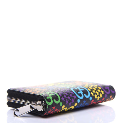 Gucci GG Supreme Monogram Psychedelic Zip Around Card Case Wallet Black 4 of 11