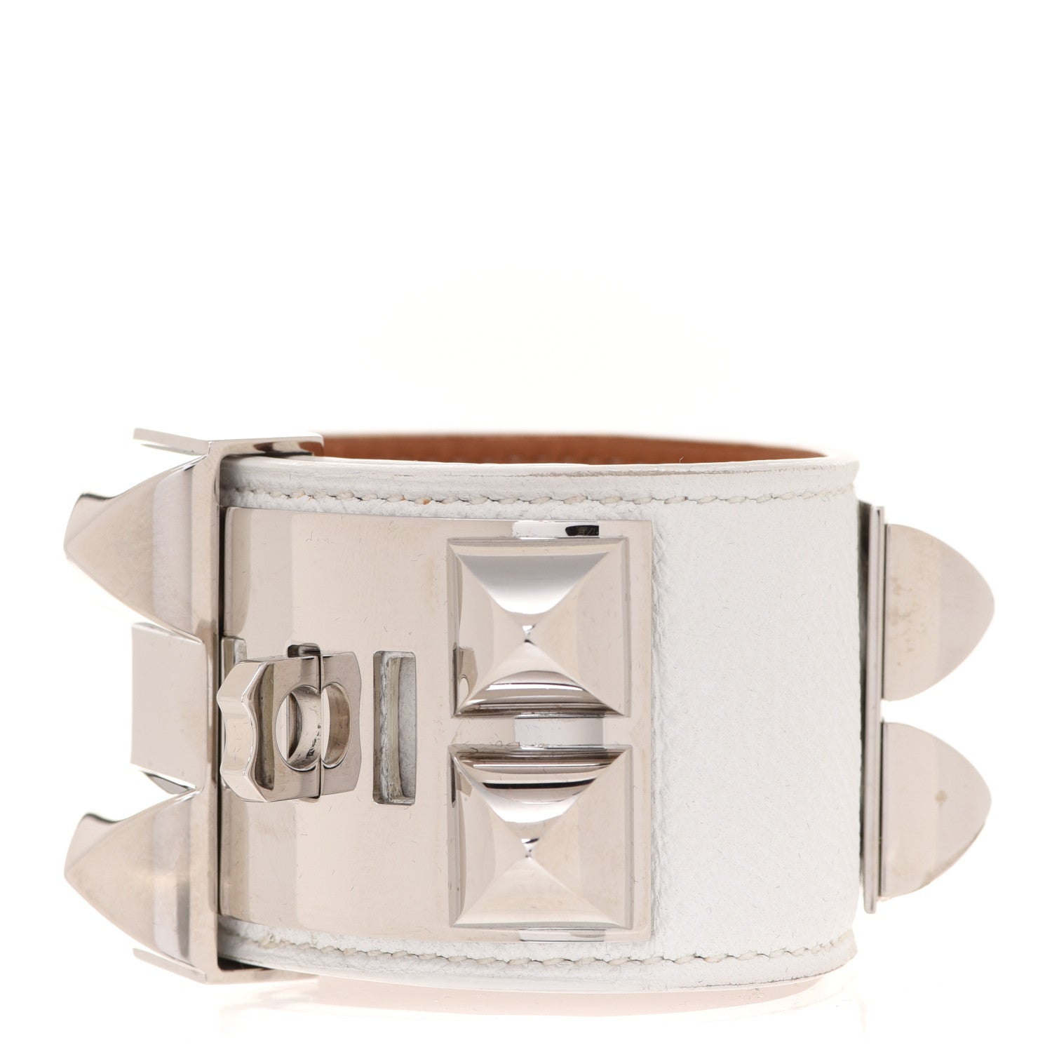Hermes Epsom Collier de Chien CDC Bracelet S White 3 of 7