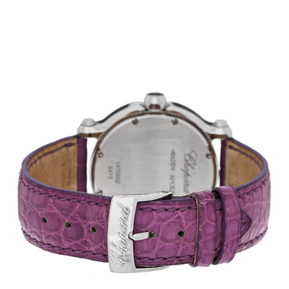 Chopard Stainless Steel Alligator Diamond Amethyst 36mm Happy Sport Quartz Watch Violet 3 of 4