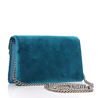 Gucci Velvet Super Mini Dionysus Shoulder Bag Pavone Cyan 3 of 9