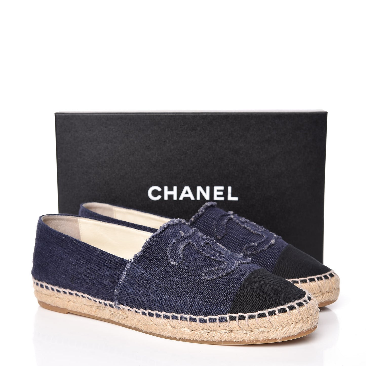 Denim Toile CC Espadrilles 41 Navy Black