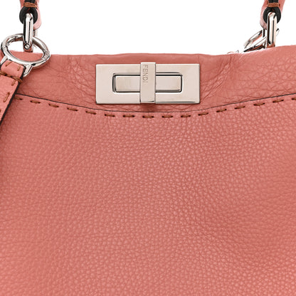 Fendi Cuoio Romano Selleria Elaphe Lace Up Medium Peekaboo Iconic Satchel Make Up Taupe 9 of 11