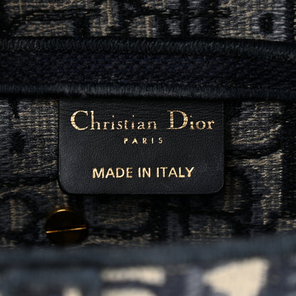 Christian Dior Oblique Embroidered Saddle Bag Blue 6 of 11