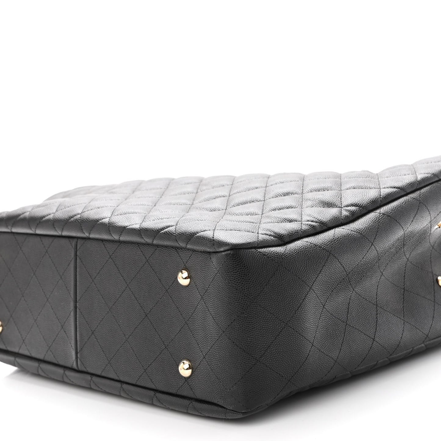 Caviar Quilted Large Shopping Tote Black