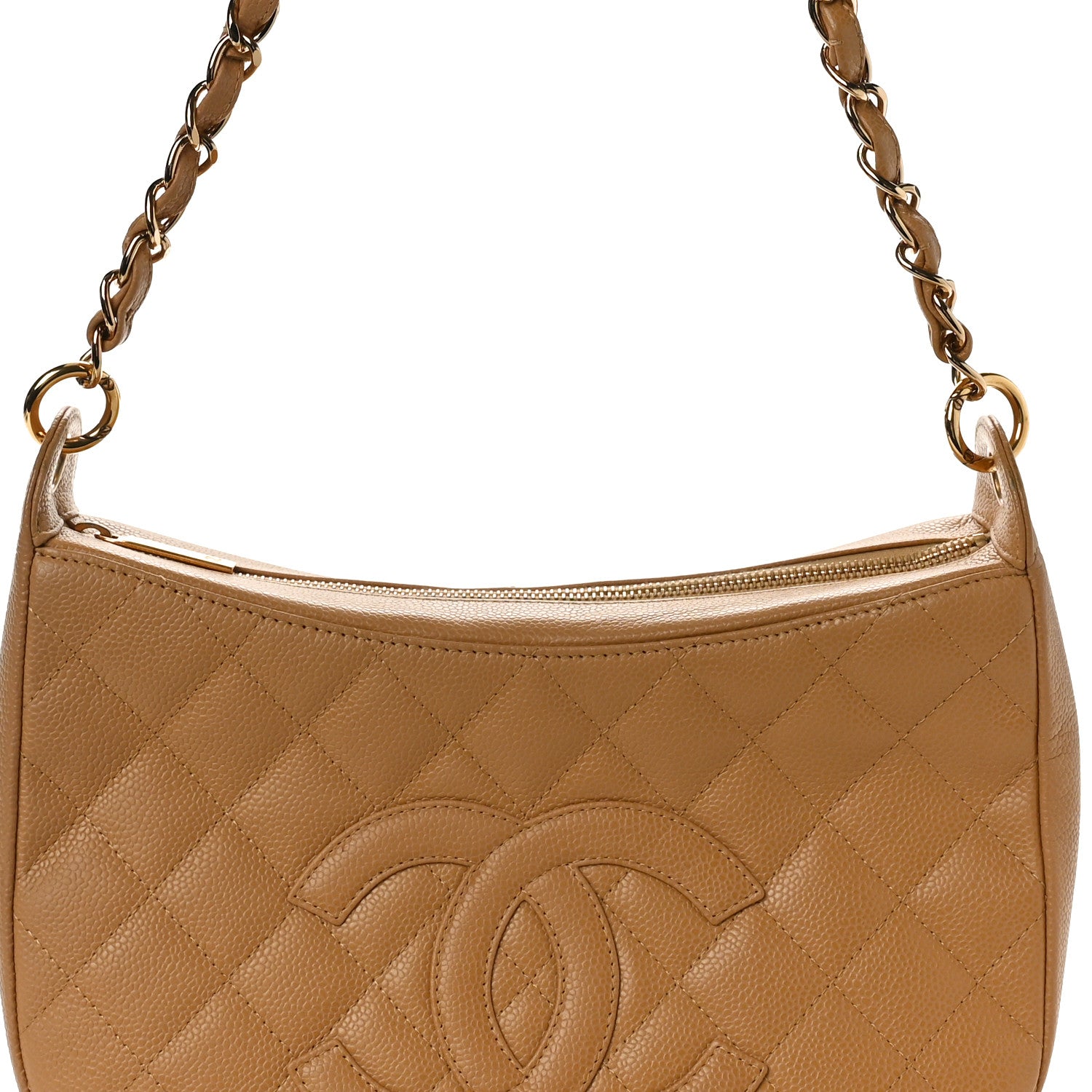Chanel Caviar Quilted Timeless CC Shoulder Bag Beige 9 of 11