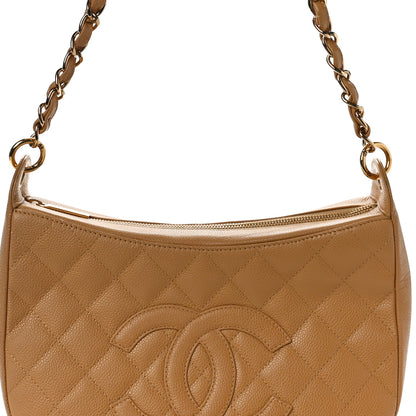 Chanel Caviar Quilted Timeless CC Shoulder Bag Beige 9 of 11