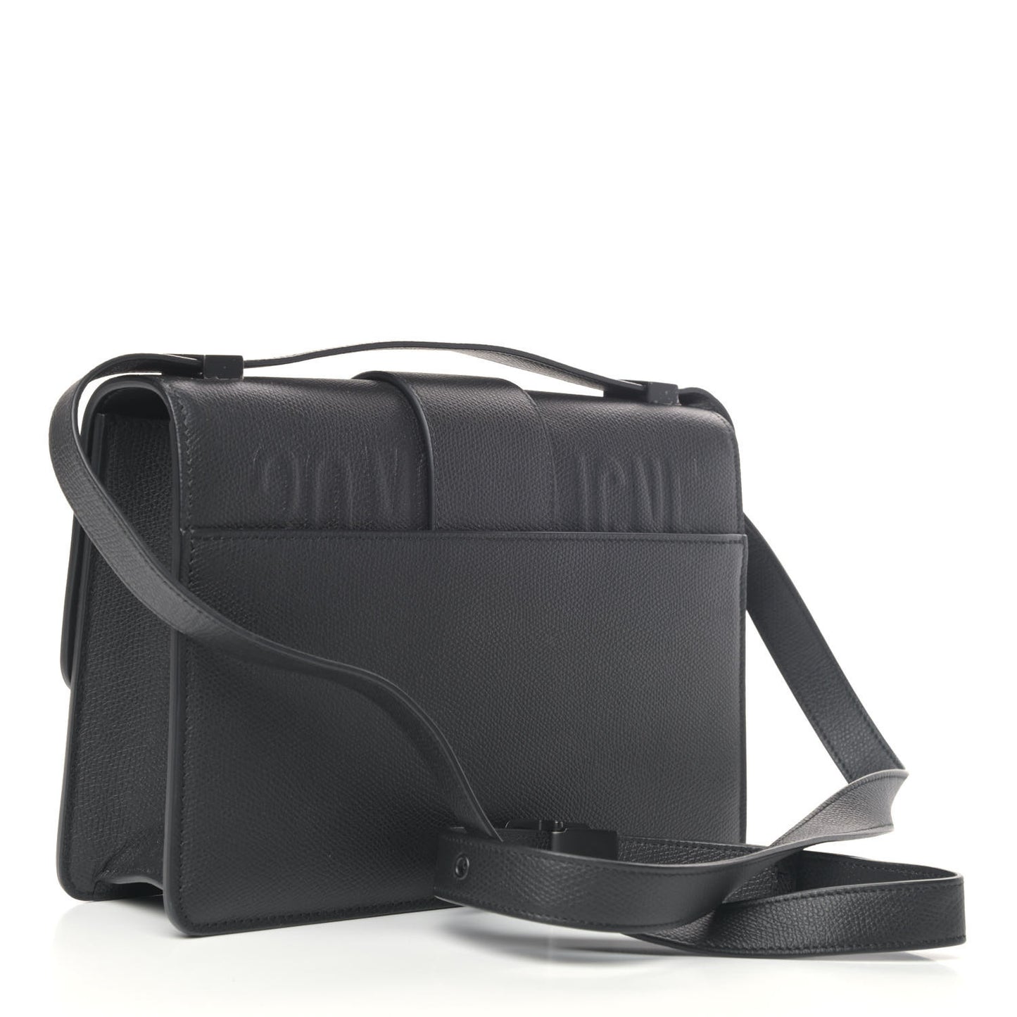 Ultra Matte Grained Calfskin 30 Montaigne Flap Bag Black